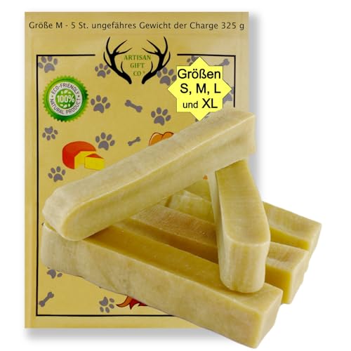 ARTISAN GIFT CO Kaustab aus Harkäse für Hunde und Welpen/Himalaya (Yak) Knochen / 100% natürlicher - Gewicht der Charge 325g. (5 stück (1er Pack), M.) ARTISAN GIFT CO Kaustab aus Harkäse für Hunde und Welpen/Himalaya (Yak) Knochen / 100% natürlicher - Gewicht der Charge 325g. (5 stück (1er Pack), M.) von ARTISAN GIFT CO