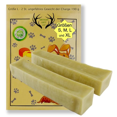ARTISAN GIFT CO Kaustab aus Harkäse für Hunde und Welpen/Himalaya (Yak) Knochen / 100% natürlicher - Gewicht der Charge 190g. (2 stück (1er Pack), L.) ARTISAN GIFT CO Kaustab aus Harkäse für Hunde und Welpen/Himalaya (Yak) Knochen / 100% natürlicher - Gewicht der Charge 190g. (2 stück (1er Pack), L.) von ARTISAN GIFT CO