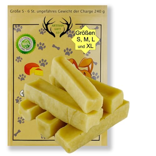 ARTISAN GIFT CO Kaustab aus Harkäse für Hunde und Welpen/Himalaya (Yak) Knochen / 100% natürlicher - Gewicht der Charge 240g. (6 stück (1er Pack), S) ARTISAN GIFT CO Kaustab aus Harkäse für Hunde und Welpen/Himalaya (Yak) Knochen / 100% natürlicher - Gewicht der Charge 240g. (6 stück (1er Pack), S) von ARTISAN GIFT CO
