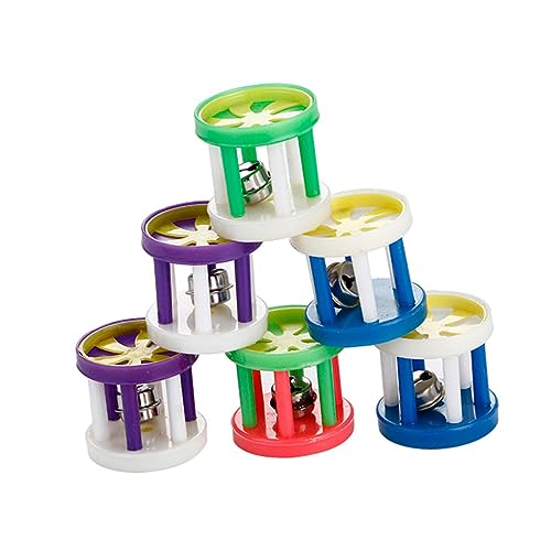 ARTSEWPLY 10 Stück Teiliges Katzenspielzeug Glockenball Bunt Langlebiger Kunststoff Klingelspielzeug Zylindrische Form Interaktives Teaser für Katzen und Kätzchen Zufällige Zufällige Farbe von ARTSEWPLY