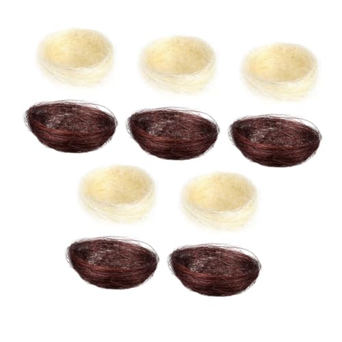 ARTSEWPLY 10 Stück Teiliges Künstliches Vogelnest Natürlichem Material Dekorative Kleine Nester für Garten Party und Hochzeit Realistisch Gestaltete Vogelnest Ornamente für Kreative Bastel von ARTSEWPLY