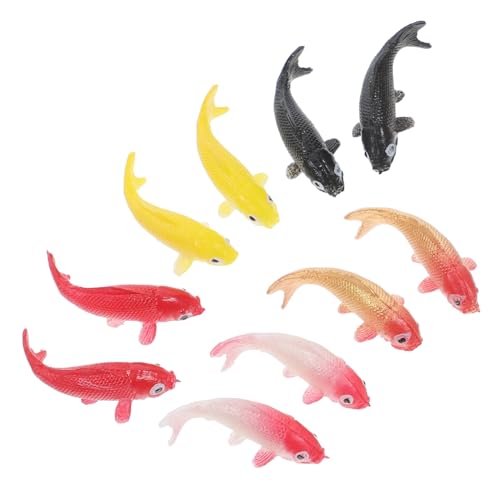ARTSEWPLY 10 Stück Teiliges Miniatur Koi Fisch Naturnahe Goldfisch Figuren aus Langlebigem PVC für Aquarium Dekoration DIY Mini Fisch Tank Ornamente von ARTSEWPLY