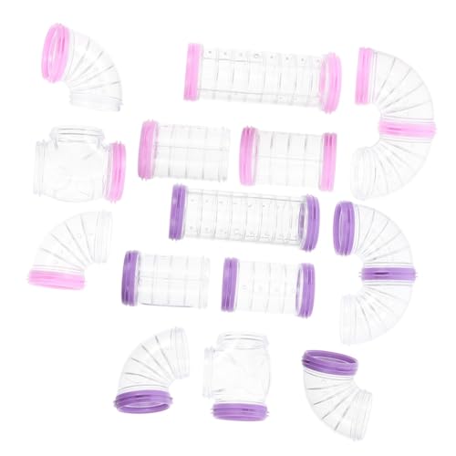ARTSEWPLY 16 Stück Teiliges Hamster Tunnel Transparentes DIY Röhrensystem Robustes Kratzfestes Material Abnehmbare Verbindungsschienen Geeignet für Hamster Eichhörnchen und Kleine Kleintiere von ARTSEWPLY