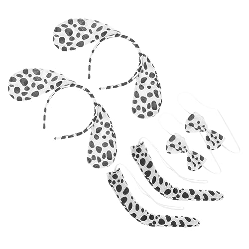 ARTSEWPLY 2 Sätze Halloween Kostüm Hundeohren Haarreifen mit Schleife und für Dalmatiner Cosplay Outfit für Fasching und Mottopartys von ARTSEWPLY