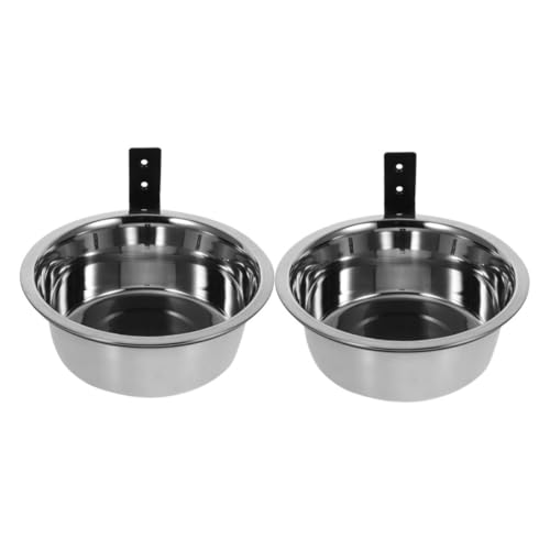 ARTSEWPLY 2 Sätze Wandmontierte Hundebar mit Edelstahl Näpfen Erhöhter Futter und Wassernapf Platzsparend Installieren Geeignet für Hunderassen und Käfige von ARTSEWPLY
