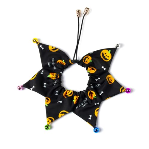 ARTSEWPLY 2 Stück Halloween Haustier mit Glöckchen Teiliges Verstellbares und Hundehalsband aus Leichtem Polyester Komfortabel und Atmungsaktiv Passend für Halsumfang für Halloween und Party von ARTSEWPLY