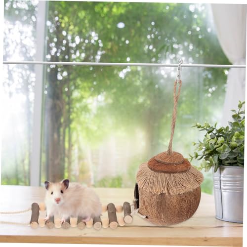 ARTSEWPLY 2 Stück Hamster Kokosnussschalen Nest mit Leiter Atmungsaktives Kleintierbett und Versteck für Hamster Ratten Chinchillas und Vögel Robust und Sicher für Käfig Innenbereich ARTSEWPLY 2 Stück Hamster Kokosnussschalen Nest mit Leiter Atmungsaktives Kleintierbett und Versteck für Hamster Ratten Chinchillas und Vögel Robust und Sicher für Käfig Innenbereich von ARTSEWPLY