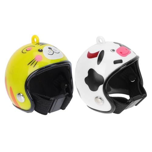 ARTSEWPLY 2 Stück Hühnchen Helm Kopfbedeckung aus Langlebigem Material Schutz vor Sonne und Regen für Haustierhühner mit Großzügigem Platz und Bunten Mustern Geeignet für Kleine Vögel von ARTSEWPLY
