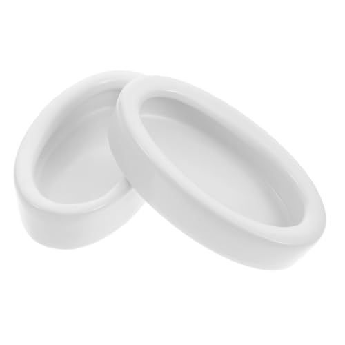 ARTSEWPLY 2 Stück Keramik Futter Wasserschale für Reptilien Oval aus Langlebigem Umweltfreundlichem Material Ausbruchsicheres Design für Echsen Geckos und Schildkröten Praktisches von ARTSEWPLY