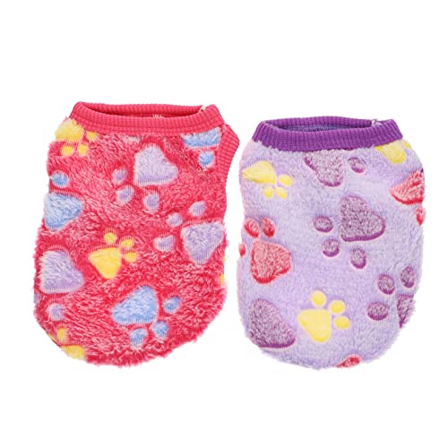 ARTSEWPLY 2 Stück Kleine Haustierweste aus Premium Koralfleece Wärmende Niedliche Welpenkleidung mit Hasenpfotenmuster Geeignet für Kleine Hunde Kaninchen Meerschweinchen Chihuahuas ARTSEWPLY 2 Stück Kleine Haustierweste aus Premium Koralfleece Wärmende Niedliche Welpenkleidung mit Hasenpfotenmuster Geeignet für Kleine Hunde Kaninchen Meerschweinchen Chihuahuas von ARTSEWPLY