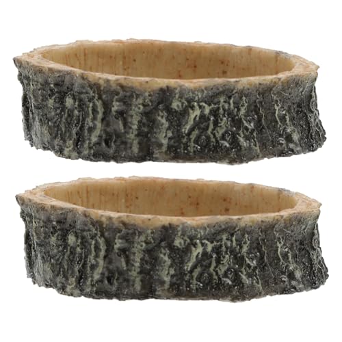 ARTSEWPLY 2 Stück Reptilien futterschale Resin Flach rutschfest Wassernapf für Echsen Schildkröten Terrarium Futterstation Zubehör Haustier Terrarienhaltung von ARTSEWPLY