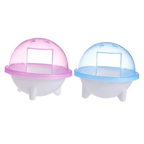 ARTSEWPLY 2 Stück Teiliges Hamster Badezimmer aus Hochwertigem Kunststoff Multifunktionale Kleine Badewanne und Toilette für Kleintiere Abgerundete Kanten Langlebig Geeignet für Hamster und von ARTSEWPLY