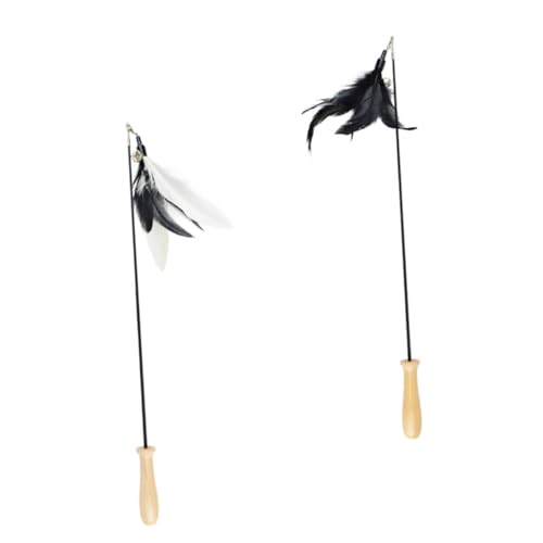 ARTSEWPLY 2 Stück Teiliges Katzen spielangel Ersatzköpfe mit Ausziehbarem Holzgriff Langlebige Krallen Flauschiger Teaser für Interaktives Training und Bewegung Schwarz weiße Federn für ARTSEWPLY 2 Stück Teiliges Katzen spielangel Ersatzköpfe mit Ausziehbarem Holzgriff Langlebige Krallen Flauschiger Teaser für Interaktives Training und Bewegung Schwarz weiße Federn für von ARTSEWPLY