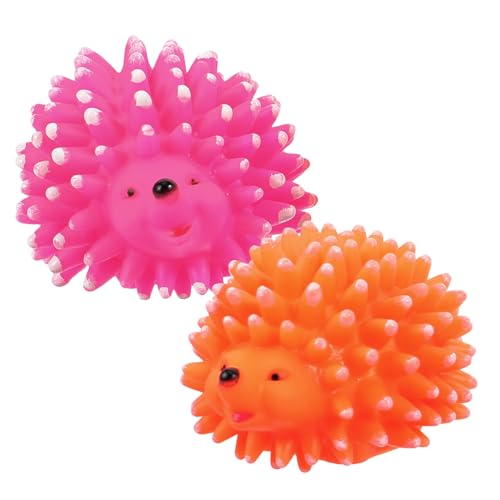 ARTSEWPLY 2 Stück Teiliges Quietschendes Latex Hundespielzeug Igel Form Beißspielzeug für Welpen zur Zahnpflege und Stressabbau Robustes Interaktives für Kleine bis Zufällige Farbe von ARTSEWPLY
