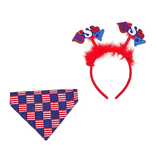 ARTSEWPLY 2stücke Teiliges Set Für Haustiere Feiertags-dreieckstuch Und Haarband Independence Day Kostümzubehör Für Feste Farbenfrohes Design Für Besonderen Anlass ARTSEWPLY 2stücke Teiliges Set Für Haustiere Feiertags-dreieckstuch Und Haarband Independence Day Kostümzubehör Für Feste Farbenfrohes Design Für Besonderen Anlass von ARTSEWPLY