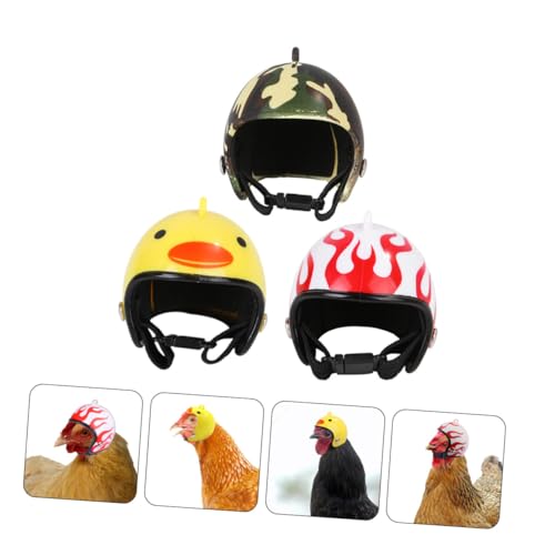 ARTSEWPLY 3 STÜCKE Lustiger Hühnerhelm Haustierhelm mit Elastischem Verstellbarem Schutz für Hennen und Vögel in Leuchtenden Farben Kreatives Bequemes und Langlebiges Kopfzubehör von ARTSEWPLY
