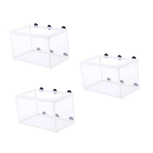 ARTSEWPLY 3 Stück Große Fischzucht Inkubatoren mit Saugnapf Aufzuchtbecken Aquarium Isolierbox für Kleine Fische Strapazierfähiges Netz mit Optimaler Wasserzirkulation Einfach zu Reinigen von ARTSEWPLY