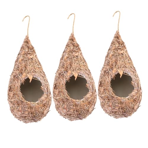 ARTSEWPLY 3 Stück Hängende Vogelhäuser aus Natürlichem Gras Künstliches Vogelnest für Garten Balkon Terrasse Wetterfestes Vogelhaus Deko mit Wärme Wetterschutz für Kleinvögel ARTSEWPLY 3 Stück Hängende Vogelhäuser aus Natürlichem Gras Künstliches Vogelnest für Garten Balkon Terrasse Wetterfestes Vogelhaus Deko mit Wärme Wetterschutz für Kleinvögel von ARTSEWPLY