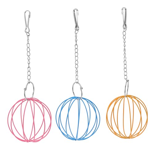 ARTSEWPLY 3 Stück Pet Rabbit Feeder Teiliges Gras Futterball Aufhängen Langlebiger Käfig Grasspielball für Kaninchen und Kleintiere Einfach Befüllbar Stresslindernd und Zufällige Farbe von ARTSEWPLY