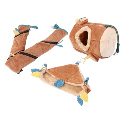 ARTSEWPLY 3 Stück Teiliges Hamster Hängematten mit Blätterdesign Plüsch Hamsterbett und Schaukel Kleintier für Hamster Zwerghamster Ratten und Kleine Haustiere Käfigzubehör von ARTSEWPLY