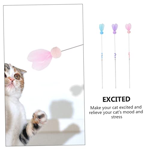 ARTSEWPLY 3 Stück Teiliges Interaktives Katzenspielzeug mit Bunten Federbällen Geräuschloser Pet Teasing Stick zur Beschäftigung von Wohnungskatzen Fördert Bewegung und Stressabbau für ARTSEWPLY 3 Stück Teiliges Interaktives Katzenspielzeug mit Bunten Federbällen Geräuschloser Pet Teasing Stick zur Beschäftigung von Wohnungskatzen Fördert Bewegung und Stressabbau für von ARTSEWPLY
