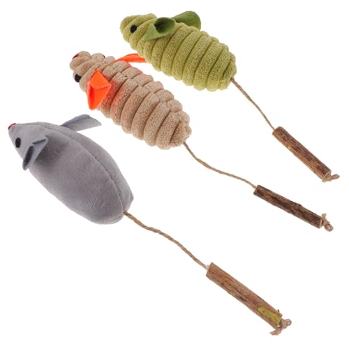 ARTSEWPLY 3 Stück Teiliges Katzenminze Katzenspielzeug Mausform Interaktives Beißspielzeug für Katzen Kätzchen und Aktivität in Grün Beige ARTSEWPLY 3 Stück Teiliges Katzenminze Katzenspielzeug Mausform Interaktives Beißspielzeug für Katzen Kätzchen und Aktivität in Grün Beige von ARTSEWPLY