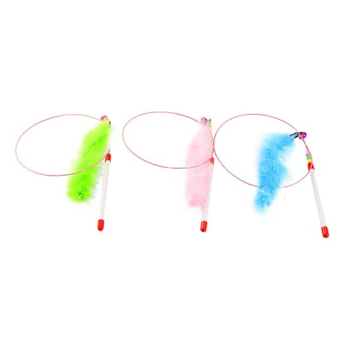 ARTSEWPLY 3 Stück Teiliges Katzenspielzeug mit Bunten Flaum und Metall draht Rutschfester Kunststoffgriff Interaktives Cat Teaser für Aktives und Beschäftigung zu Hause Zufällige Farbe ARTSEWPLY 3 Stück Teiliges Katzenspielzeug mit Bunten Flaum und Metall draht Rutschfester Kunststoffgriff Interaktives Cat Teaser für Aktives und Beschäftigung zu Hause Zufällige Farbe von ARTSEWPLY