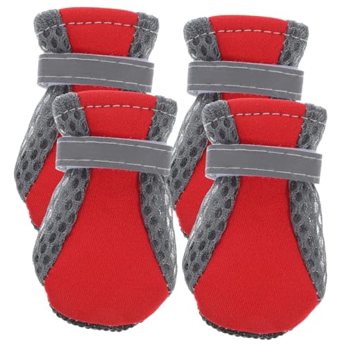 ARTSEWPLY 4 Stück Atmungsaktive rutschfeste Hundeschuhe mit Weichem Boden Teiliges Leichter Pfotenschutz für Kleine Welpen für Outdoor und Modischen Schutz von ARTSEWPLY