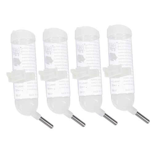 ARTSEWPLY 4 Stück Auslaufsichere Hamster Trinkflasche Wasserspender mit Edelstahl Kugelventil Transparent für Kleine Haustiere Wie Kaninchen und Hamster Wandmontierbar von ARTSEWPLY