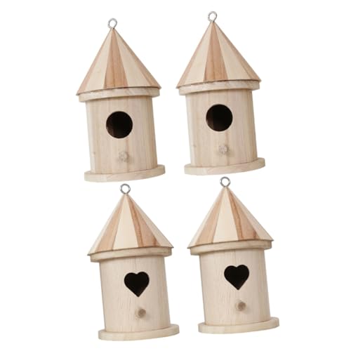 ARTSEWPLY 4 Stück Teiliges DIY Holz Vogelhaus Unvollendete Nistkästen mit Herz Rundtür Wetterfestes Outdoor Vogelnest zum Bemalen Geeignet für Kleine Ziervögel und Gartendekoration ARTSEWPLY 4 Stück Teiliges DIY Holz Vogelhaus Unvollendete Nistkästen mit Herz Rundtür Wetterfestes Outdoor Vogelnest zum Bemalen Geeignet für Kleine Ziervögel und Gartendekoration von ARTSEWPLY