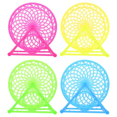 ARTSEWPLY 4 Stück Teiliges Hamster laufrad Geräuschlosem Kunststoffrad Leises Kleintier übungszubehör für Zwerghamster Mäuse und Andere Kleine Haustiere Farbiges Laufradspielzeug für Mehr von ARTSEWPLY