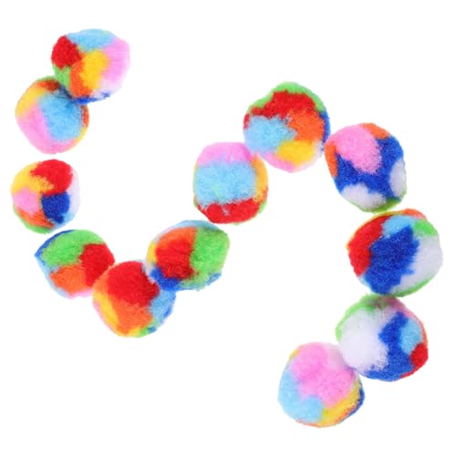 ARTSEWPLY 40 Stück Teiliges Katzenspielzeug Bunte Plüschbälle Regenbogenfarben Weiche Spielbälle für Indoor Katzen Interaktives Übungsspielzeug für Kätzchen und Ausgewachsene Katzen von ARTSEWPLY