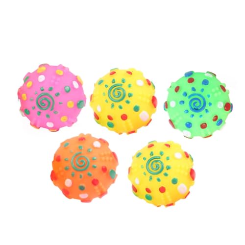 ARTSEWPLY 5 Stück Teiliges Hundespielzeug mit Sound Strapazierfähiger Stressreduzierender Pet Ball aus Hochwertigem Kunststoff Geeignet für Kleine und Mittelgroße Hunde Zufällige Farbe von ARTSEWPLY