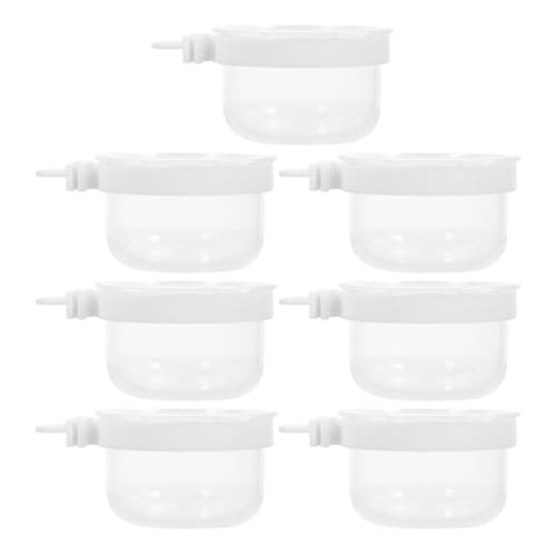 ARTSEWPLY 7 Stück Teiliges Transparente Abnehmbare Vogelfutternäpfe aus Kunststoff Speziell Geformt für Papageien Wellensittiche und Kleine Vögel für Vogelkäfige und Wiederverwendbar von ARTSEWPLY