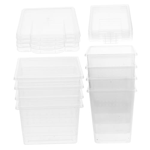 ARTSEWPLY 8 Stück Transparente Belüftete Reptilienbox mit Klappdeckel Multifunktionale Terrarien aufzuchtbox für Spinnen Eidechsen Schildkröten und Kleine Reptilien Tragbar und von ARTSEWPLY