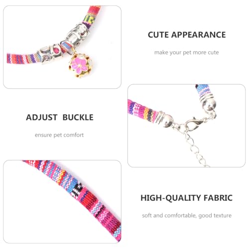 ARTSEWPLY Boho Katzenhalsband mit Glocke Verstellbar Sicherheitsverschluss für Kätzchen Flexibles Bohemian Halsband Katzenzubehör für Kleine Haustiere Rosa von ARTSEWPLY