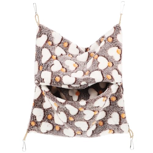 ARTSEWPLY Doppellagiges Chinchilla Bett Hängematte Warm Haustier Schlafsack für Hamster Meerschweinchen Kleintiere Zubehör Braun mit Herz Muster ARTSEWPLY Doppellagiges Chinchilla Bett Hängematte Warm Haustier Schlafsack für Hamster Meerschweinchen Kleintiere Zubehör Braun mit Herz Muster von ARTSEWPLY