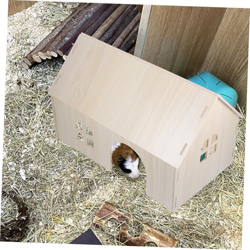 ARTSEWPLY Großes Holz nagetierhaus für Hamster Meerschweinchen und Eichhörnchen Vielseitiges Kleintier spielhaus zum Verstecken und Schlafen Sicherer Rückzugsort für Kleine Haustiere von ARTSEWPLY