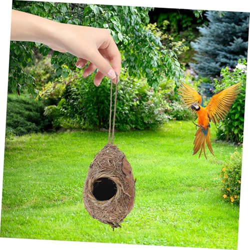 ARTSEWPLY Hängendes Vogelnest aus Handgewebtem Gras Wetterfestes Vogelhaus mit Rustikalem Design Leichter Nistplatz für Wildvögel Einfach Aufzuhängen an Ästen für Garten und Balkon ARTSEWPLY Hängendes Vogelnest aus Handgewebtem Gras Wetterfestes Vogelhaus mit Rustikalem Design Leichter Nistplatz für Wildvögel Einfach Aufzuhängen an Ästen für Garten und Balkon von ARTSEWPLY