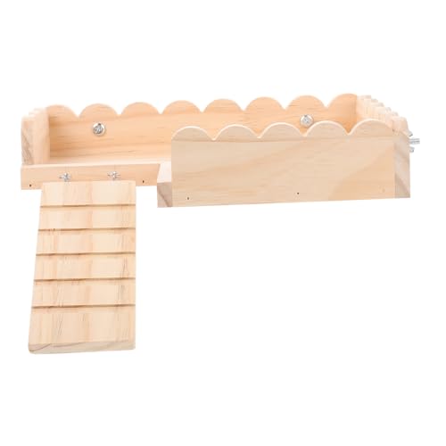 ARTSEWPLY Hamster Holzspielzeug Plattform mit Kletterleiter Stabile Holzplattform für Käfig Einfache Installation als Hamster Kleintier Spielplatz Dekoratives Nagetier Zubehör von ARTSEWPLY