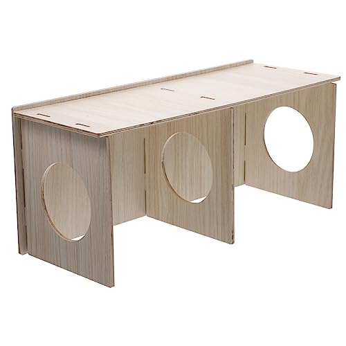 ARTSEWPLY Hamster Holzversteck aus Natürlichem Holz Beißfestes Nagetier Spielhaus Multifunktionales Kleintier Zubehör DIY Bemalbar Fördert Bewegung und Zahnpflege für Hamster von ARTSEWPLY
