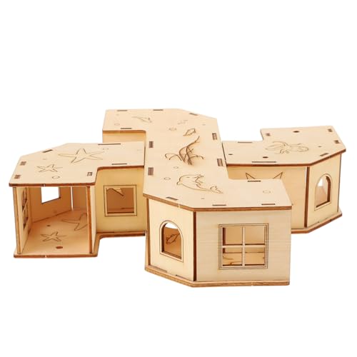 ARTSEWPLY Hamster Tunnel aus Holz Natürliches Labyrinth und Aktivitäts röhre für Zwerghamster und Kleintiere Langlebig und Sicher für Mehr Bewegung und Spielspaß im Käfig von ARTSEWPLY