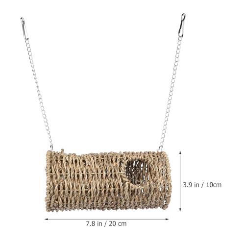 ARTSEWPLY Hamster Tunnelhaus aus Natürlichem Material mit Hängeketten Mehrkammeriges Nager Gemütliches Versteck für Hamster Mäuse Ratten Igel und Kleine Haustiere von ARTSEWPLY