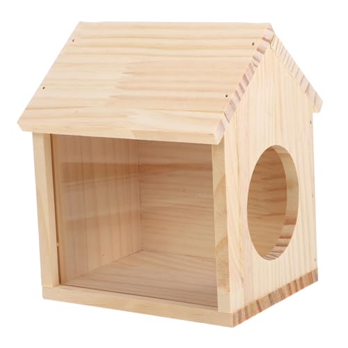 ARTSEWPLY Hamsterhaus aus Holz mit Transparenter Beobachtungswand Multifunktionale Futter Wasserplattform Sicheres Versteck für Kleine Haustiere Wie Zwerghamster und Andere Kleintiere von ARTSEWPLY