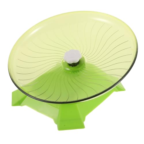 ARTSEWPLY Hamsterrad Fliegende Untertasse Leises Doppelachslager Laufrad für Kleintiere Hamster Rennmaus Mäuse Platzsparend Spielrad Grün von ARTSEWPLY