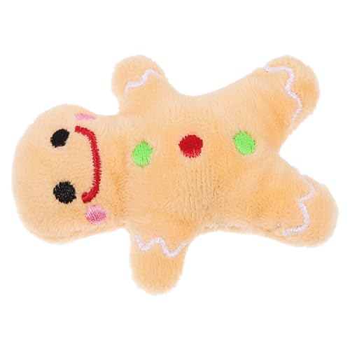ARTSEWPLY Haustier -Lebkuchen -Mann Puppe Hundespielzeug knuddelig Reinigung klein Weihnachten beim Zahnen Urlaub Haustier Hundeurlaub Welpenzahnen Spielzeughund Plüsch Braun von ARTSEWPLY
