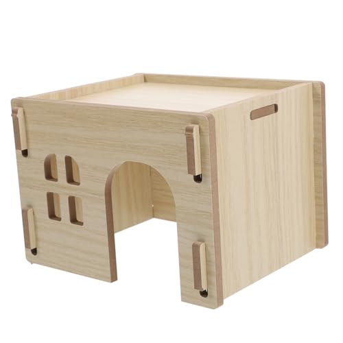 ARTSEWPLY Holz Hamster Versteck mit Futter und Wasserstation Kleines Nagerhaus für Hamster Meerschweinchen Igel und Kaninchen Multifunktionaler Unterschlupf Einfach zu Reinigen und von ARTSEWPLY