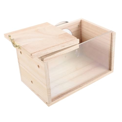 ARTSEWPLY Holz Nistkasten für Sittiche und Papageien Transparentes Vogelhaus Atmungsaktiv Jahreszeiten Geeignet Sicherer Brutkasten für Gartendekoration und Vogelzucht von ARTSEWPLY