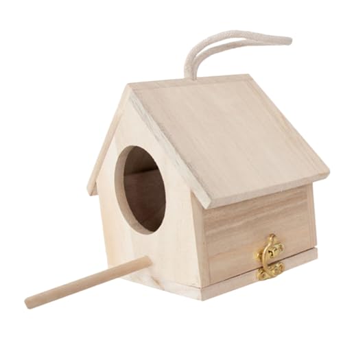 ARTSEWPLY Holz Vogelhaus Nistkasten für Vögel Outdoor Kleines Naturholz Vogelhäuschen mit Futterfunktion Wetterfest für Balkon Garten und Natürliche Brutförderung von ARTSEWPLY