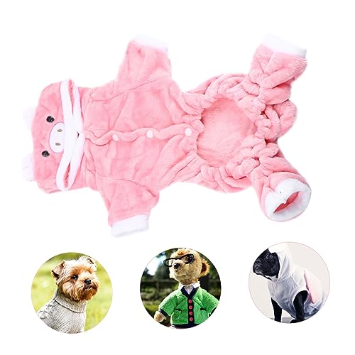 ARTSEWPLY Hundekostüm Wintermantel mit Fleece Niedlicher Rosa Schweinchen Overall für Kleine bis Große Hunde Warm Bequem und Leicht Haustierkostüm für Kalte Tage von ARTSEWPLY